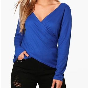 New With Tags Wrap Front Ribbed Jumper